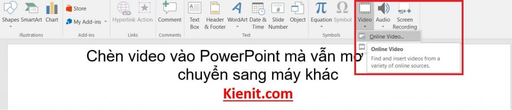 Sử dụng chức năng chèn video online trong PowerPoint