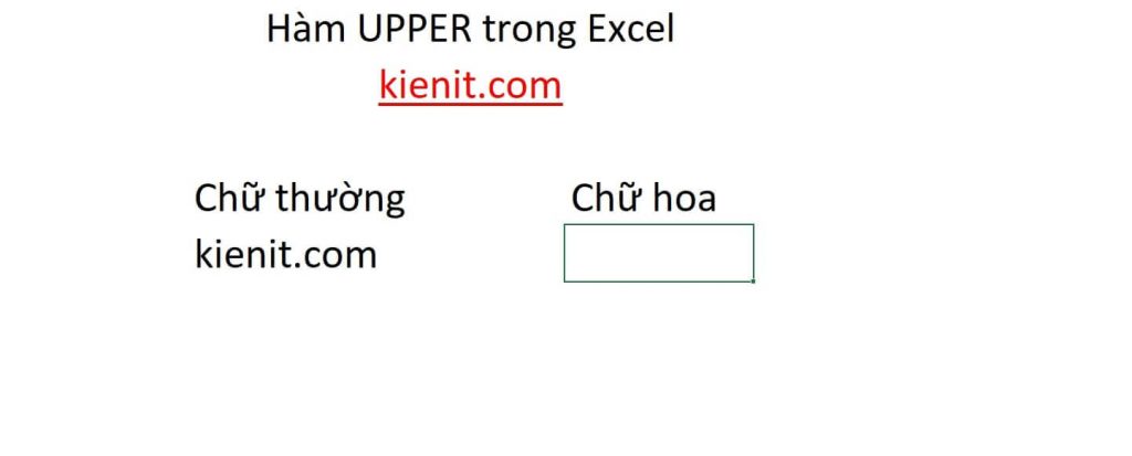 Ví dụ cách sử dụng hàm in hoa UPPER trong Excel