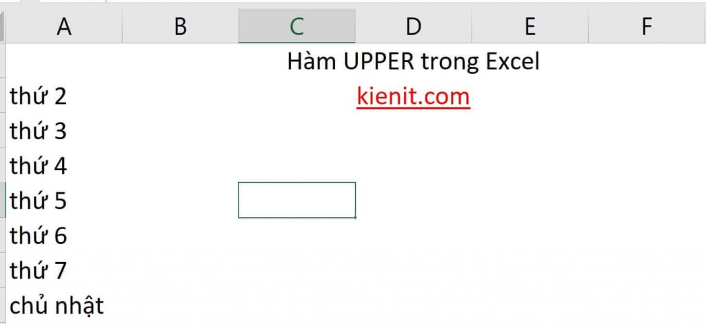 Ví dụ cách kết hợp UPPER với các hàm Excel khác